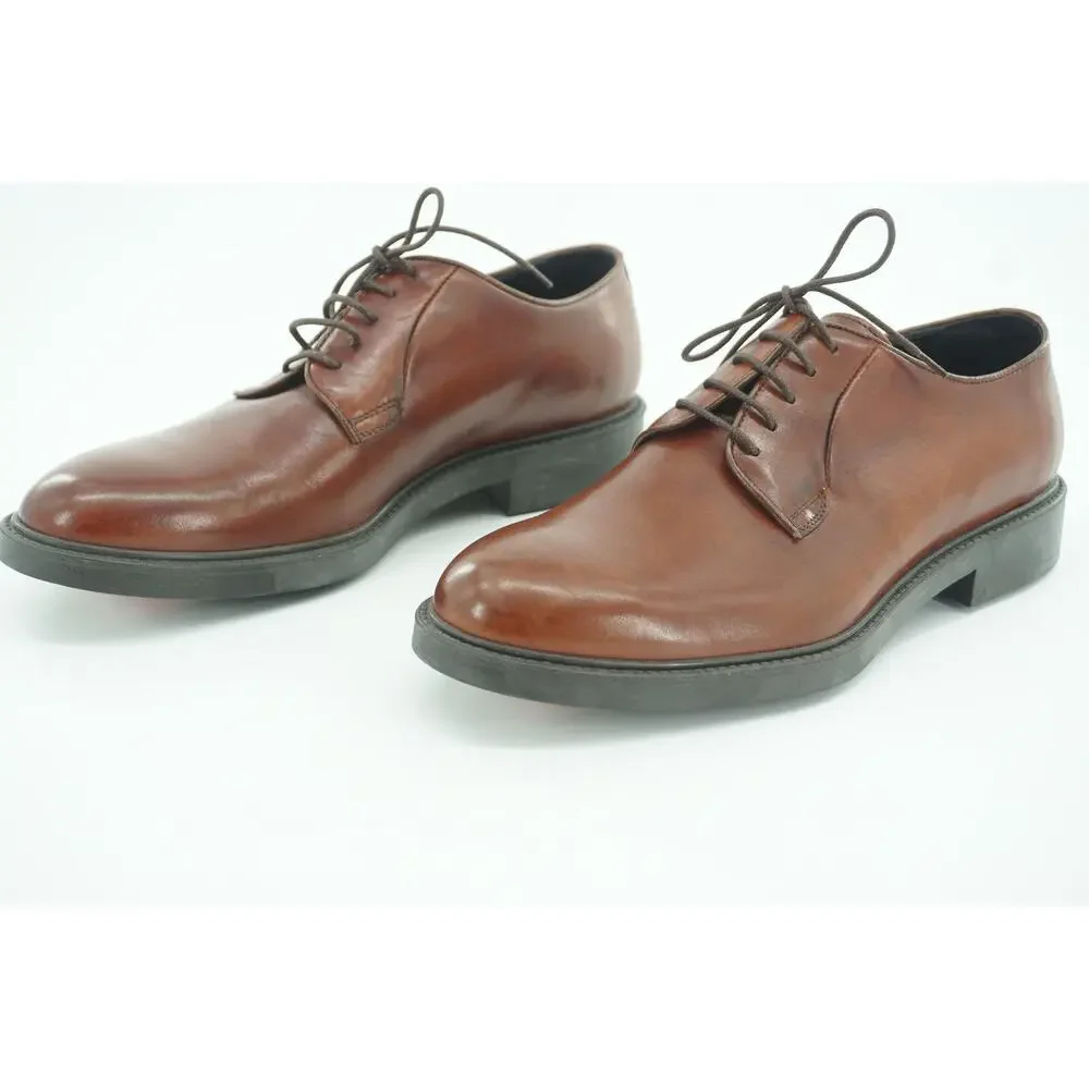 To Boot New York Brown Leather Fiano Plain Toe Oxford Derby SZ 9 NIB $395